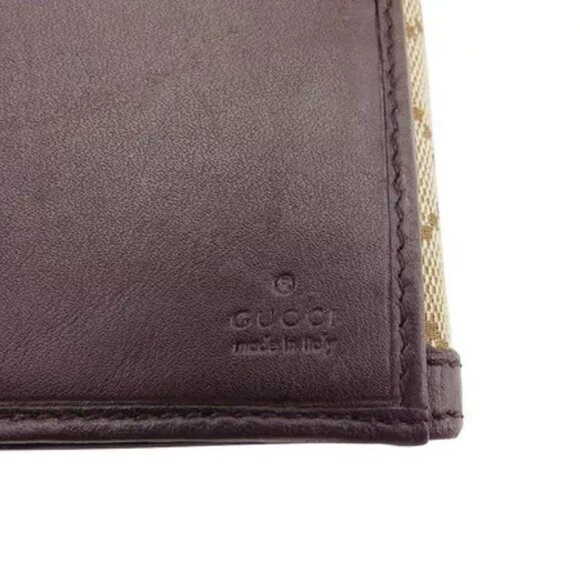 GUCCI Long Wallet GG Canvas Beige Canvas x Leather Authentic Used - Picture 9 of 10